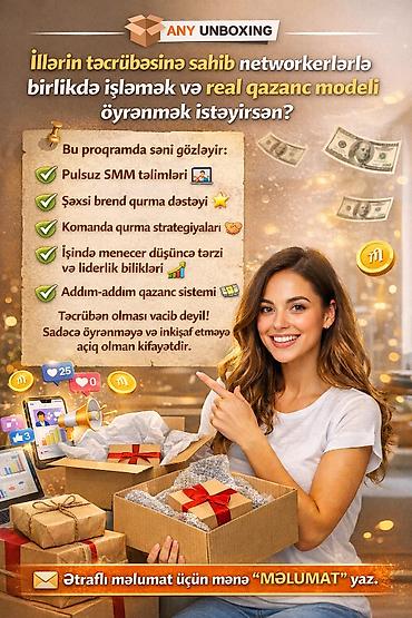 any inboxing: SMM menecer tələb olunur, İstənilən yaş, Təcrübəsiz — 1