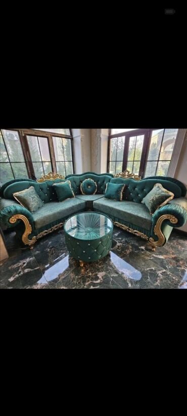 Divan və kreslo dəstləri: Yeni, Divan, 2 kreslo, Bazalı, Açılan — 10