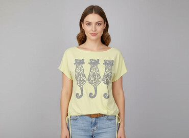 t shirty roboczy z nadrukiem: Kot, T-shirt damski, rozmiar M