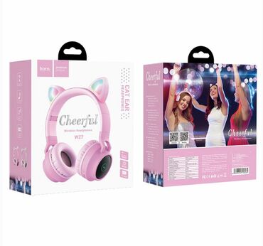 Наушники: W27 Cat ear наушники беспроводные 300mAh для 5ч музыки / звонков и
