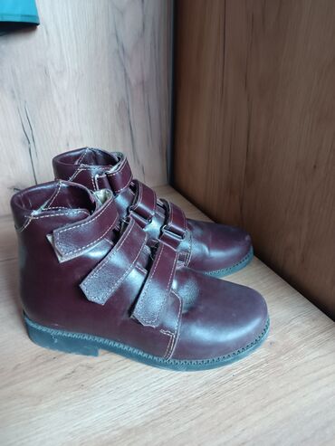 прогулочные коляски с рождения: Детские ортопедические зимние ботинки - Цвет: бордовый - Материал