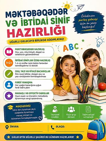 gece novbesi xeste baxicisi: Məktəbəqədər və ibtidai sinif hazırlığı, Azərbaycan dili, Qrup — 1