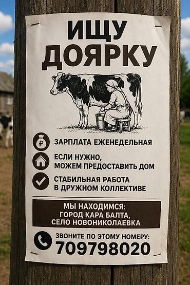 Работа: Требуется Доярка, Оплата: Еженедельно — 1