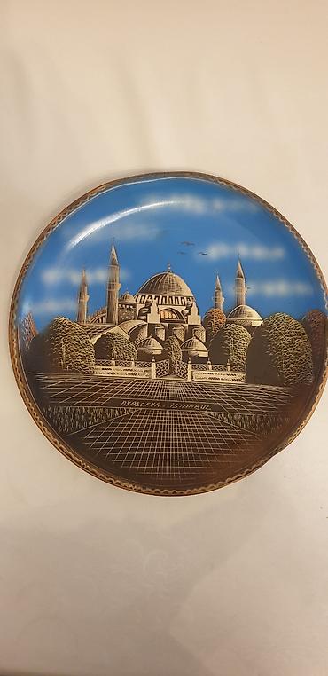 Dekorativ divar boşqabı – “Ayasofya, İstanbul” motivli. Misdən