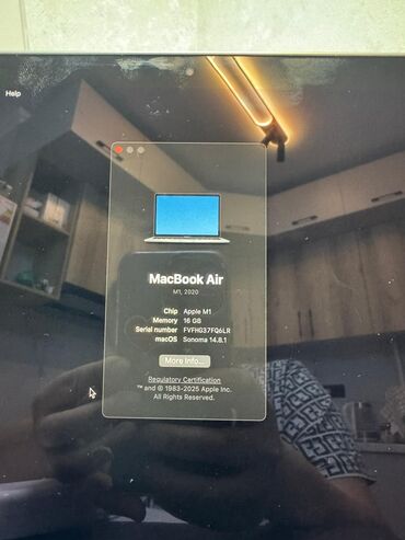 macbook pro core i7: Ноутбук, Apple, 16 ГБ ОЗУ, Apple M1, 13.3 ", Б/у, Для работы, учебы, память NVMe SSD