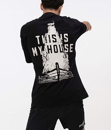 Футболкалар: Футболка мужская с принтом “THIS IS MY HOUSE”для тренировок - Цвет — 1
