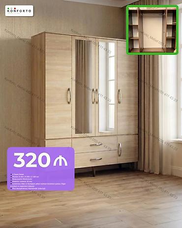 4 qapılı paltar dolabı - Ölçü: 45 × 200 × 160 sm - Rəng seçimi