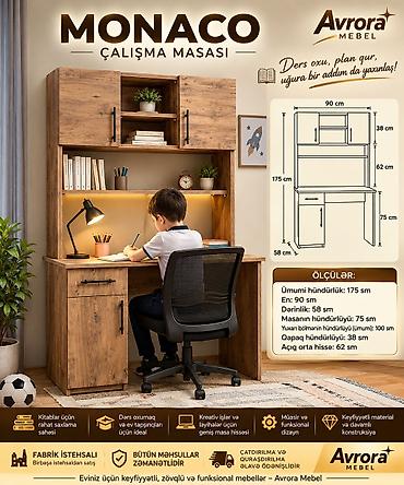 komputer desti: Kompüter masası, Yeni, Açılmayan, Laminat, Dördbucaq masa — 5