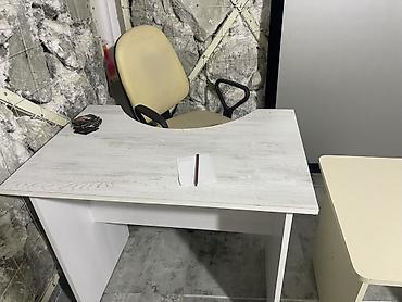 metbext stol stul: Ağ rəngli ofis masası - Material: laminat/LDSP tipli taxta səth — 1
