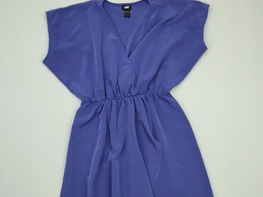 niebieska satynowa sukienki: Sukienka, S, H&M, stan - Bardzo dobry