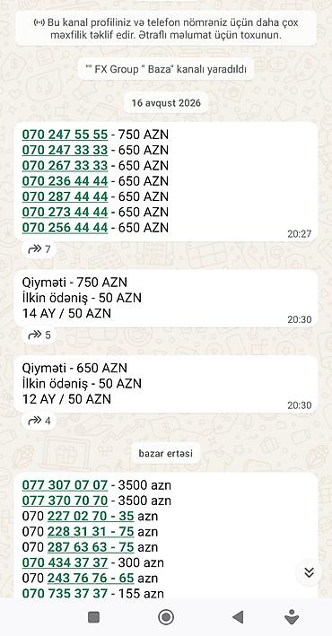 kreditle nomre satishi: Xüsusi və yadda qalan mobil nömrələr satılır. Seçimlər arasında — 5