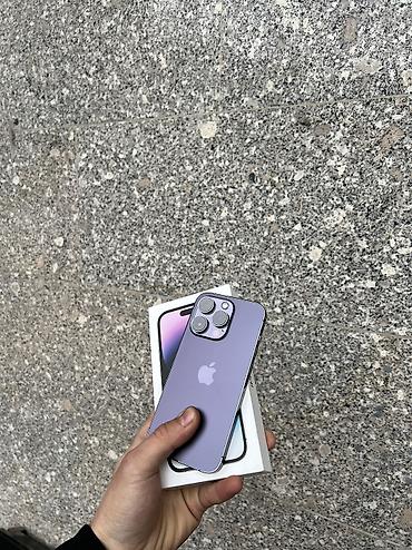Apple iPhone: IPhone 14 Pro, Б/у, 128 ГБ, Deep Purple, Коробка, 80 % — 3