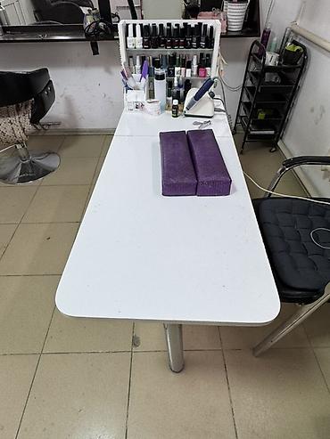 Сулуулук салондору үчүн жабдуулар: Стол для маникюра с тумбой и верхней надстройкой-органайзером. - — 4