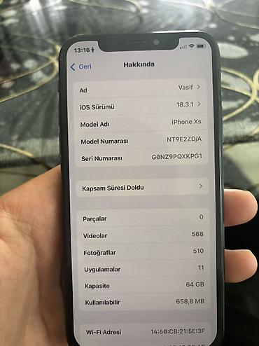 Apple iPhone: IPhone Xs, 64 GB, Black Titanium — 9
