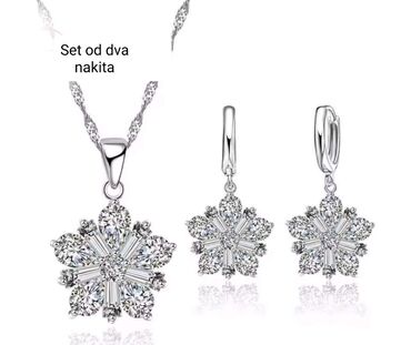 ćilibar srebrni nakit крагујевац слике: Set: Minđuše, Ogrlica, Privezak, Materijal: Cirkon, Kristal
