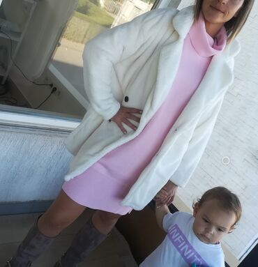 Haljine: Haljina tunika rolka u beloj i roze boji VRHUNSKI kvalitet Konac — 7