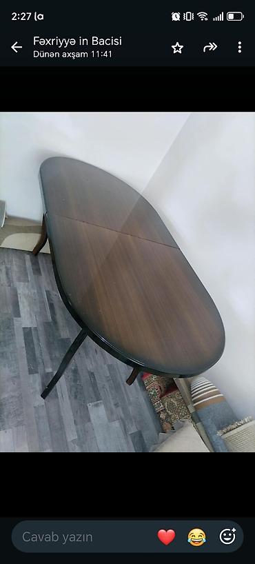 Masalar: Oval yemək/otaq masası - Forma: oval, iki yarıdan yığılan üstü - — 1