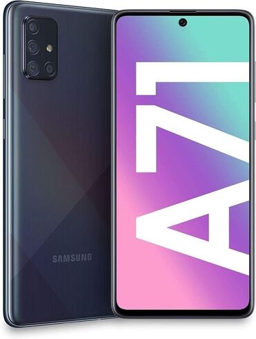 Samsung: Samsung Galaxy A71, Б/у, 128 ГБ, цвет - Синий, 2 SIM