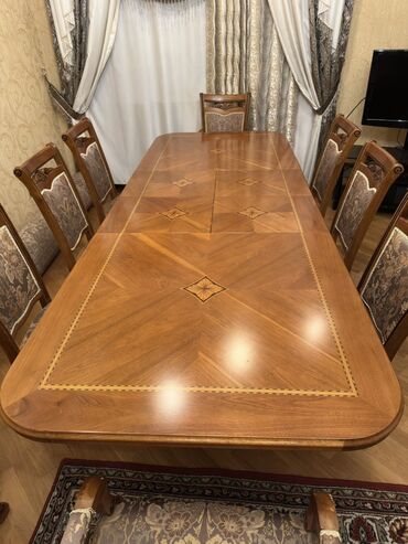 Masa və oturacaq dəstləri: Qonaq otağı üçün, Açılan, 8 stul — 7