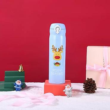 часы карманные: Новогодний термос с оленем Merry Christmas - Объем: 65 мл - Высота — 4