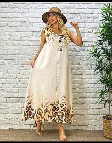 ara baletanke: Letnja maxi haljina bez rukava sa animal print detaljima - Kroj — 5