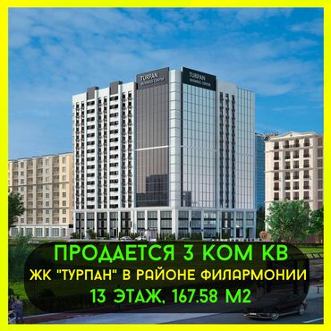 Продажа квартир: 3 комнаты, 167 м², Элитка, 13 этаж, ПСО (под самоотделку)