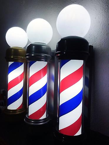 Reklam lövhələri: Barber pole – bərbərxanalar üçün klassik işıqlandırılan nişan — 1