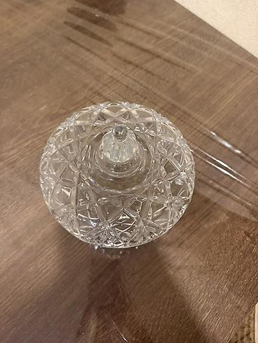 bayram: Qapaqlı şüşə konfet qabı - Material: şəffaf şüşə - Dizayn: dərin — 3