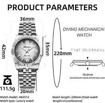 Ručni satovi: ADDIESDIVE AD2512 - 36mm - Zelena Potpuno nov unisex sat ADDIESDIVE — 11