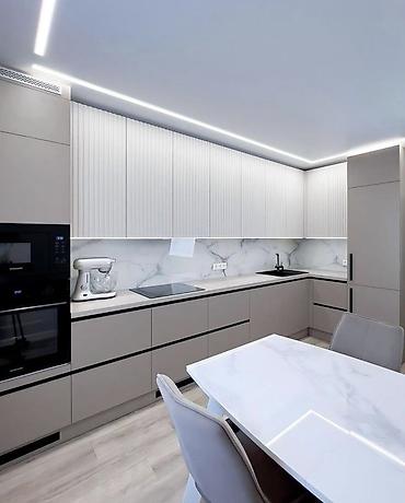 Кухонные гарнитуры: Кухонный гарнитур, цвет - Серый, МДФ — 20