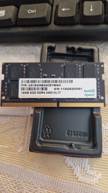 ikinci el komputer satisi: Operativ yaddaş (RAM) Apacer, 16 GB, 2400 Mhz, DDR4, Noutbuk üçün, İşlənmiş