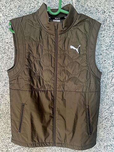 безрукавка жилетка: Мужская рубашка, M, Puma, Новый, цвет - Зеленый, Самовывоз — 1