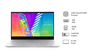 luxury touch s718: Yeni ASUS Vivobook, 14 ", Intel Celeron, 128 GB