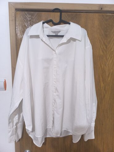 haljine sa resama: H&M, 2XL (EU 44), Cotton, Single-colored, color - White