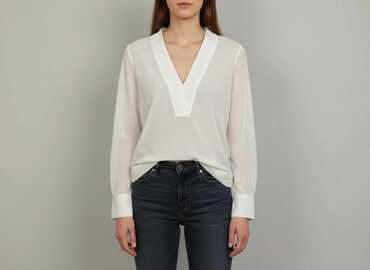 czarne bluzki basic z długim rękawem: Women's blouse, size M