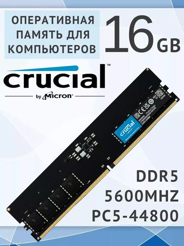 crucial mx500 250gb: Оперативная память, Новый, Crucial, 16 ГБ, DDR5, 5600 МГц, Для ПК