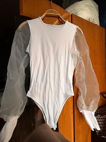 pull and: Белое боди с прозрачными рукавами - Модель: боди с длинным рукавом - — 6