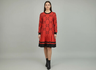 sukienka na roczek z długim rękawem: Sukienka damska, rozmiar S