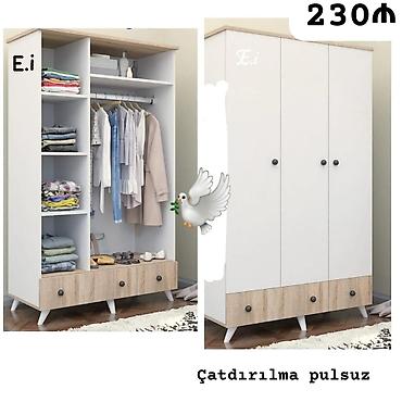 Yeni, 3 qapılı, Siyirməli, Ağ, Açılan, Düz dolab lalafo.az -da Yeni, 3 qapılı, Siyirməli, Ağ, Açılan, Düz dolab