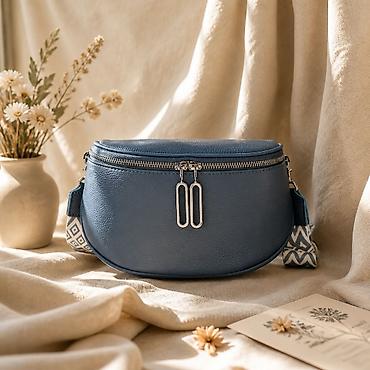 crna torba mona: Ženska crossbody torbica od kvalitetne granulirane kože u — 2