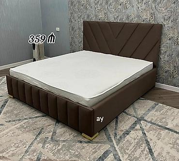 matras ortopedik: Mebel növü: iki nəfərlik çarpayı və döşək dəsti - Rəng: tünd qəhvəyi — 1