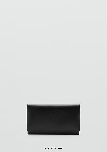 mango çanta: Qara zəncirli çiyin/klatç çantası - Minimalist dizayn, hamar — 5