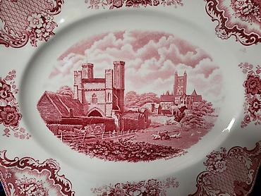 Ostali antikviteti: Servirni tanjir 1930g+ Johnson Brothers Old Britain Castels,Engleska — 9