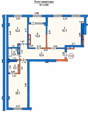 Продажа квартир: 3 комнаты, 130 м², Средний Джал Элитка, 11 этаж, Косметический ремонт — 5