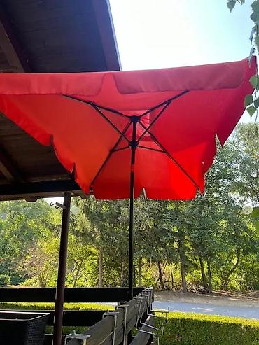 Suncobrani, tende i paviljoni: Veliki baštenski/suncobran za terasu – crveni - Prečnik krošnje — 3