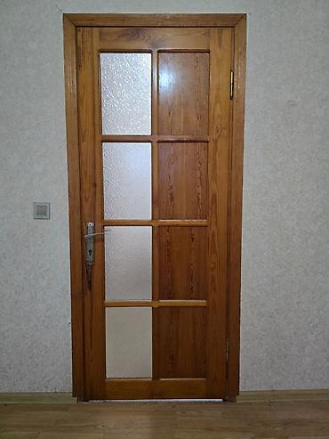 Şüşəli taxta otaq qapıları - Material: təbii ağac (isti