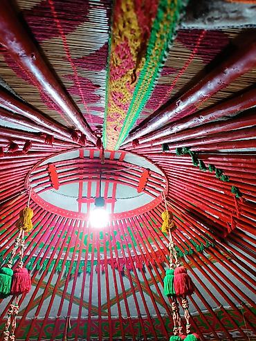 Аренда юрт: Аренда юрты, Каркас Деревянный, 85 баш, С полом, Стол, Стулья — 7