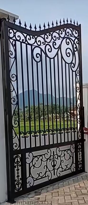 радиатор комби: Железо Дворовые ворота, Распашные, Автоматические, С дверью, цвет - Черный