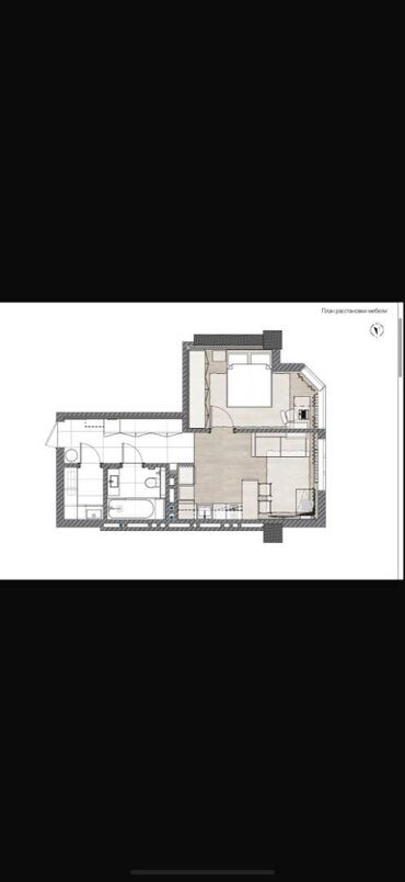 квартира берилет салиева алматинка: 1 комната, 46 м², Элитка, 8 этаж, ПСО (под самоотделку)