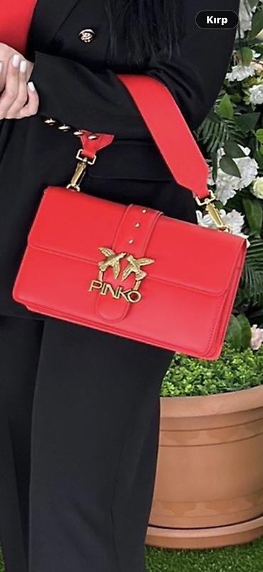 Çantalar: Pinko qadın çantası – qırmızı rəng 1:1eyni - Model: Pinko Love Bag — 1